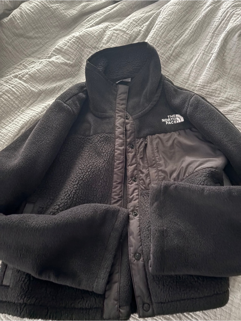The North Face Black Sherpa Fleece Snap-Front Jacket